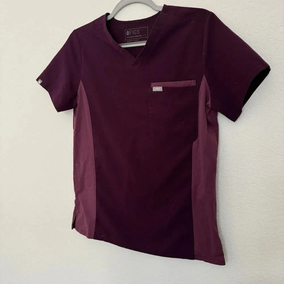 Figs Catarina One-Pocket Scrub Top Deep Purple Women's Small - Picture 2 of 5